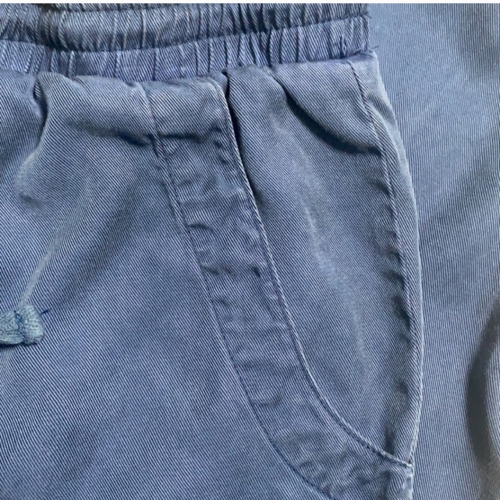 Chelsea & Theodore Blue Twill Drawstring Jogger Pants Women Size L - Picture 7 of 12